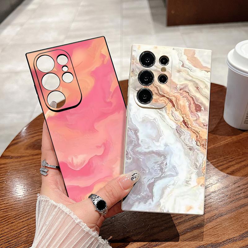 

Чехол для телефона с цветным мраморным принтом для Samsung S24 Ultra S23 S22 Plus S21 S20 FE A55 A54 A53 A51 A34 A32 A25 A15 A14 5G, силиконовый, противоударный, тонкий, мягкий чехол Samsung S24 синий