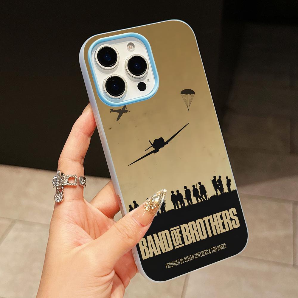 

Чехол для телефона Band of Brothers для iPhone 17 16 15 14 13 12 11 Air Pro Max Plus Гелевый Двухслойный Светло-голубой Чехол iPhone 11