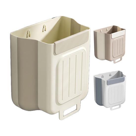 Foldable Garbage Container Cabinet Mounted Trash Bin, Compact Hanging Can, Kitchen Waste Bin Space Saving for Bathroom Office And Small Collapsible