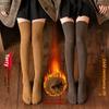 Warm Thigh-high Socks, Women's Over-the-knee Socks, Versatile Loop Socks, Mid-calf with Fleece for Autumn and Winter, High-calf Anti-slip Fleece