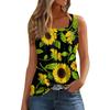Damen Sommer Casual Plissee Quadratischer Ausschnitt Ärmelloses Tank Top Bedrucktes T-Shirt