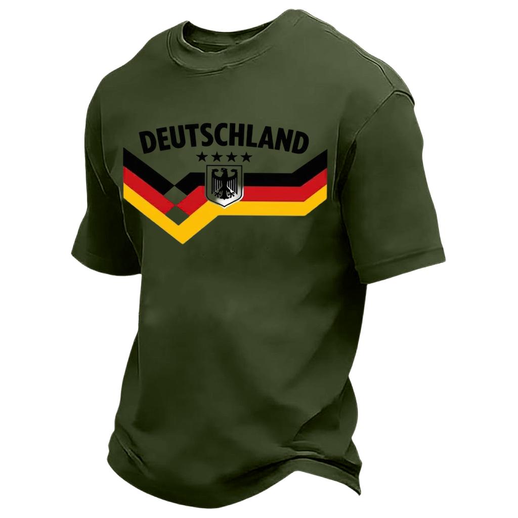 Camiseta Casual de Cuello Redondo para Niños con Estampado de Deutschland Manga Corta para Niños y Niñas Ajuste Suave y Cómodo