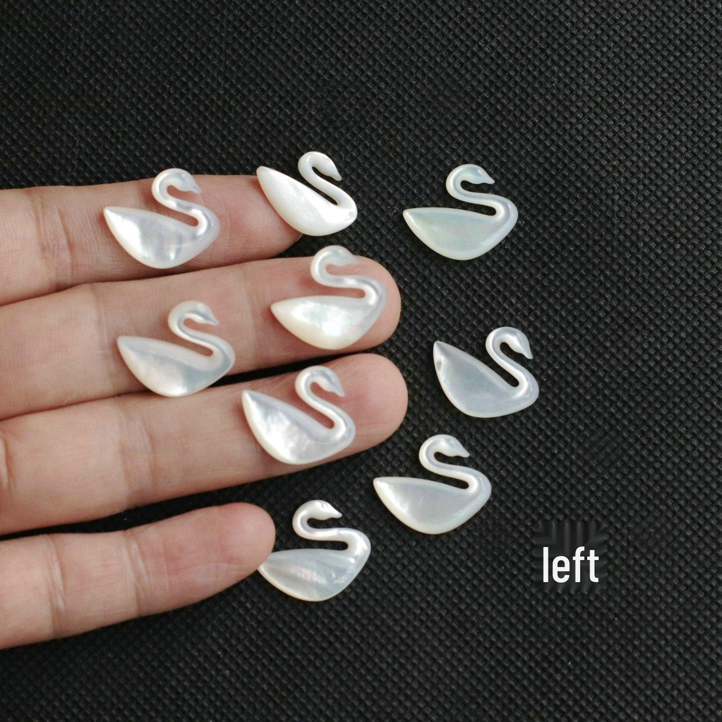 Mother of Pearl Swan Seashell Slice Jewelry Pendant, 17x20mm Earring Hairpin DIY Accessory