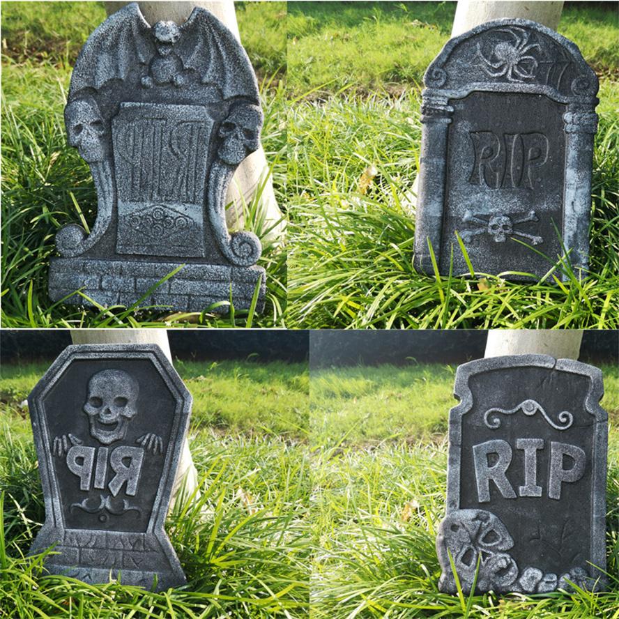 Halloween Realistic Tombstone Sign Decor Reusable Spooky Horror Statues Haunted House Yard Outdoor Home Decorations Accessories