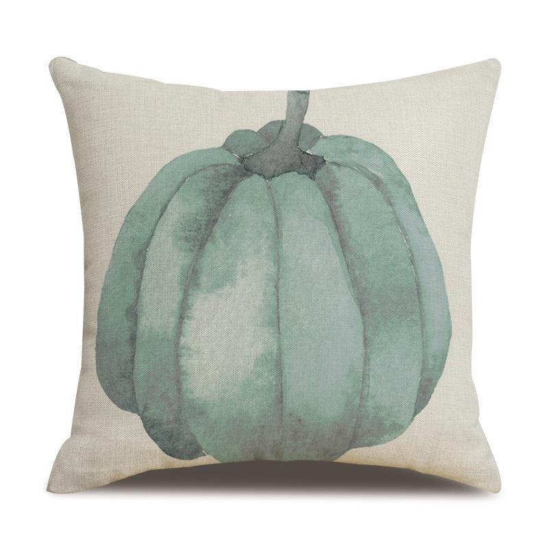 Thanksgiving Linen Pillowcase Autumn Pumpkin Print Pillow Cushion Cover