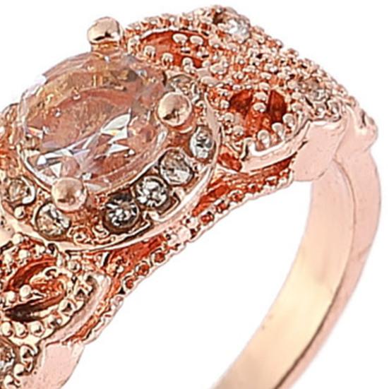 2Pcs Engagement Ring Beautiful Exquisite Elegant Rhinestone Couple Ring for Anniversary