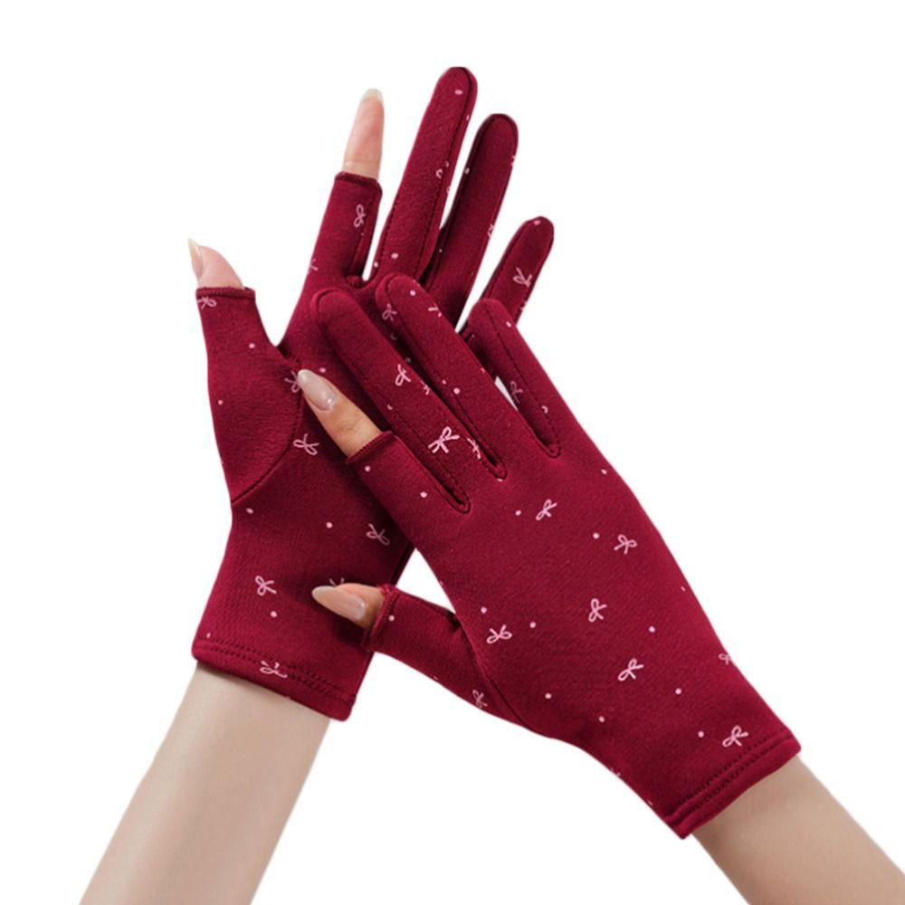 Winddichte Damen Winterhandschuhe Warme Fahrhandschuhe Modische Samt Fäustlinge Laufen