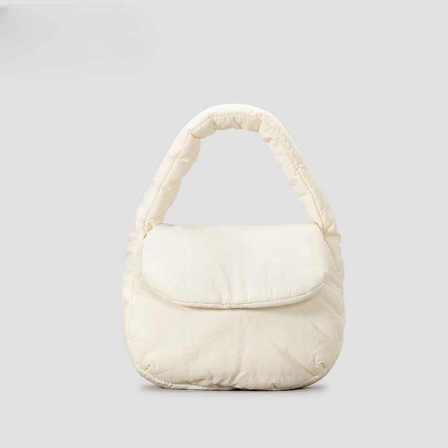 

Женская сумка-клапан из хлопка с зажимом, маленькая сумка, сумка через плечо цвета конфет, симпатичная легкая сумка-седло белый