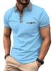 Men's Summer Fashion Loose Polo Shirts Short Sleeve Plaid Turn-down Collar T-shirt Top
