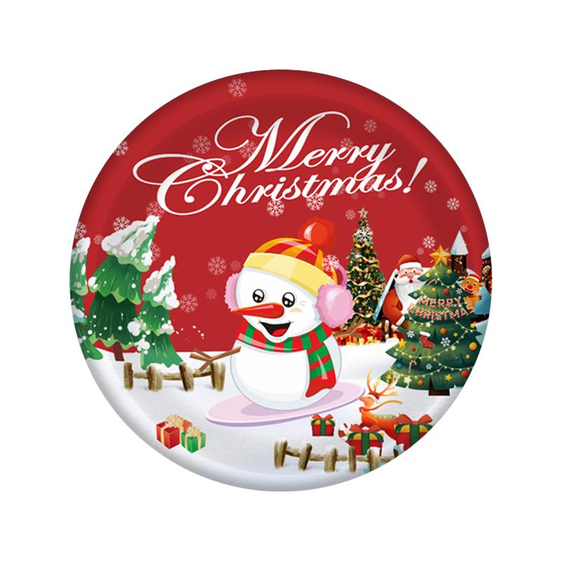 10Pcs/Set Disposable Tableware Set Spoon Fork Happy New Year Merry Christmas Party Supplies Paper Plates X-mas Party Decorations