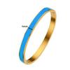 Kvinners 4 mm Gull Emalje Titanstål Armbånd med Spenne