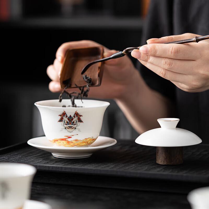 Lion Fortune Ceramic Kung Fu Tea Set