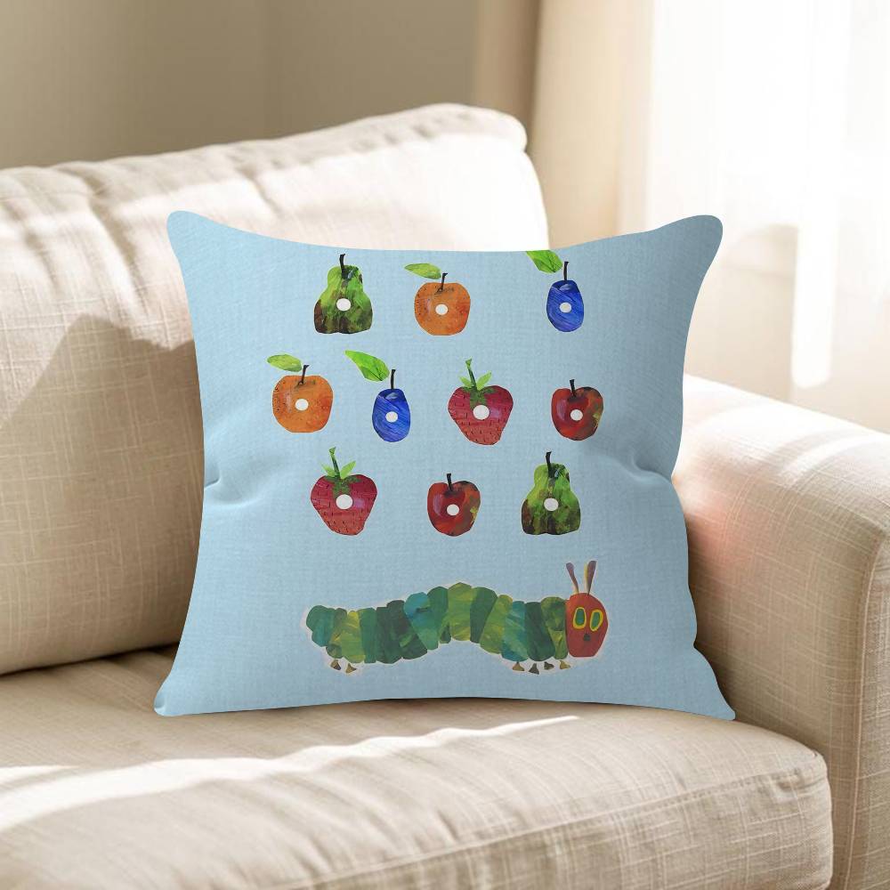 

The Very Hungry Caterpillar Cute Pillow Covers Cartoon Sofa Decorative Home Doublesided Printing Short Plush Cute Cushion Cover 30x30 cm