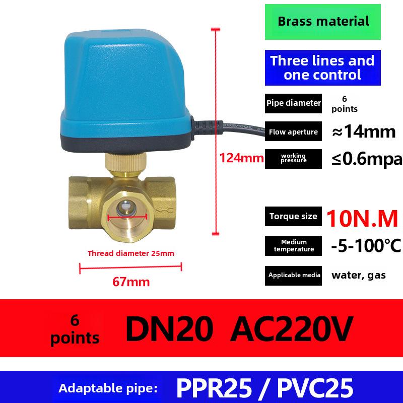 AMECO Miniatur Elektrisches Zweiwege-Kugelventil für Klimaanlagen - Erhältlich in 4 und 6 Punkten, DN15 DN20