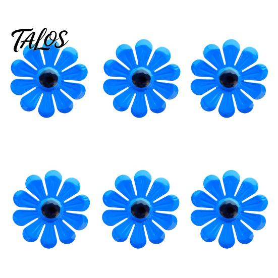 Rust-resistant Outdoor Decor 6Pcs Metal Flowers Wall Decor, Flower Sunflower Ornament Art, Iron Hanging Decoration Garden for Outside Indoor