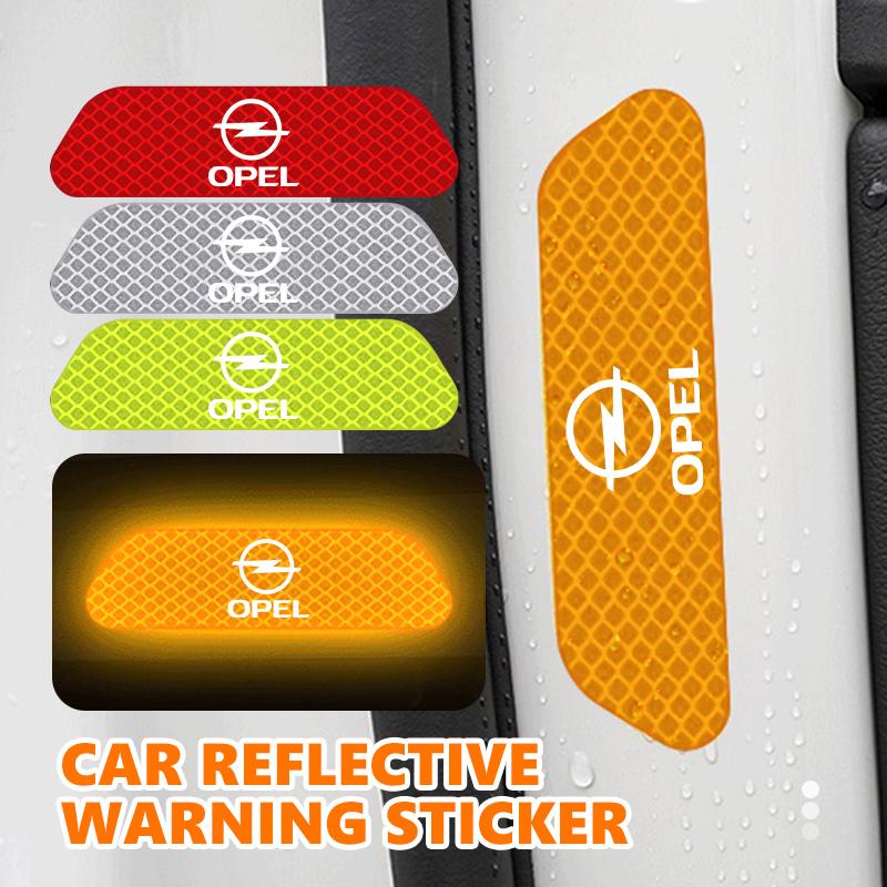 4pcs Reflective Car Door Sticker Safety Open Warning Tape Decal For Opel ADAM ASTRA J K CORSA E INSIGNIA MOKKA VIVA Meriva