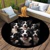 Dogs Round Area Rug,Carpet Rug for Living Room Bedroom Sofa Playroom Decor,Non-slip Floor Mat