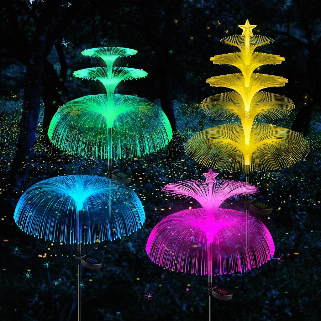1Pcs Multi-layer LED solar jellyfish light, 7 modes, outdoor garden decorative light, courtyard landscape light, holiday gift