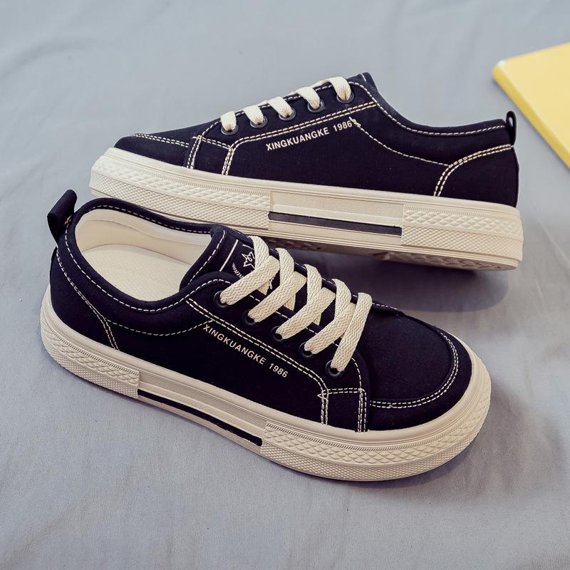 Spring and Autumn New Canvas Shoes Women's Versatile Flat Bottom Breathable Student Cloth Shoes Women's Shoes Autumn