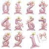 Crown Shape Standing Crown Balloons Pink Color 42 Inch Balloons  Wedding Venue Decoration