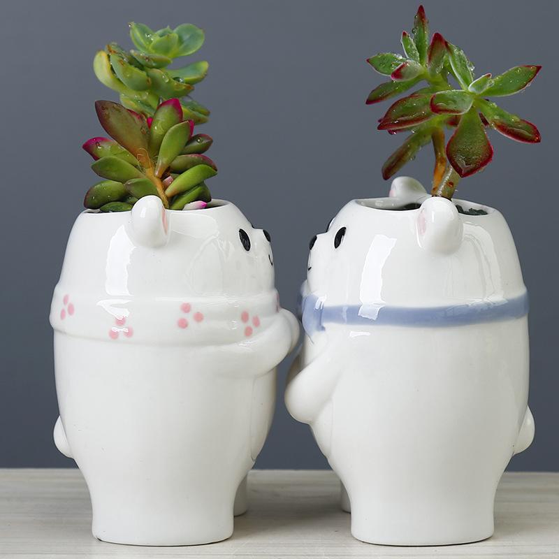 Ceramic Cartoon Flower Pot Cute Succulent Flower Pot Creative Home Gardening Potted Plant