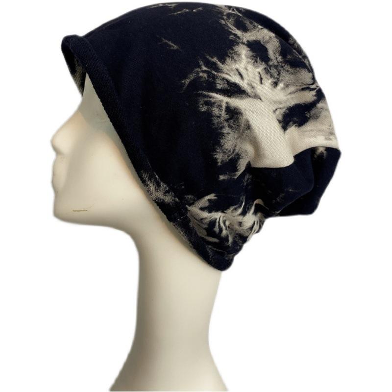 Trendy women's slouchy hat, Japanese-style tie-dye postpartum hat, spring and autumn Korean-style pullover knitted beanie