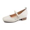 2025 spring and summer new Mary Jane single shoes women's wear high-end pearl word with thick heel shoes women's shoes versatile
