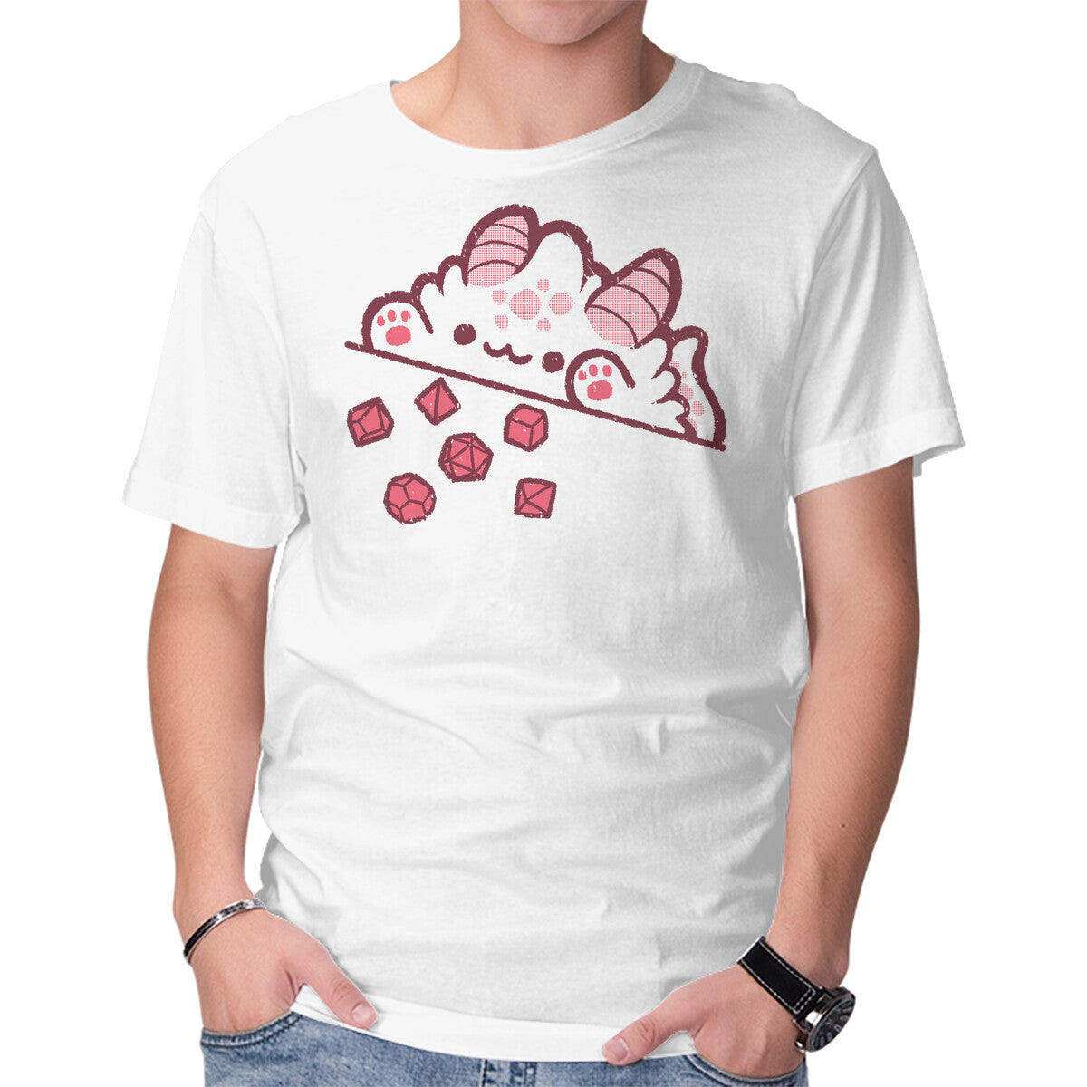 Unisex Crew Neck T-Shirt Bongo Cat Dnd Graphic Short Sleeve Casual Tee XXXL