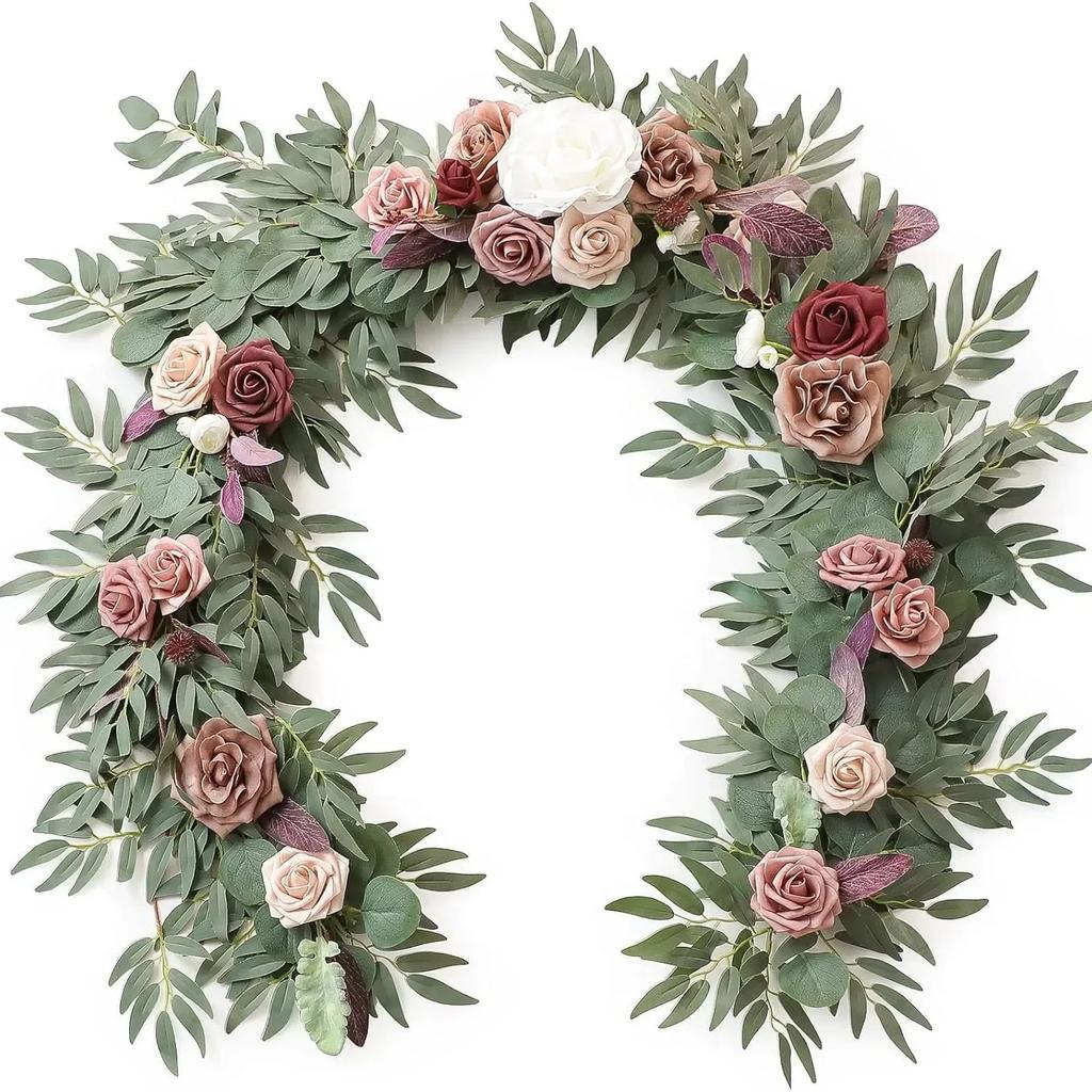 180CM Artificial Eucalyptus Willow Leaf Vine Wedding Wall Decoration Green Plant Dining Table Arrangement Eucalyptus Leaves