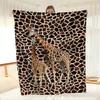 Giraffe Print Blanket Flannel Blanket for Sofa Office Bed Camping Travel Gift Blanket
