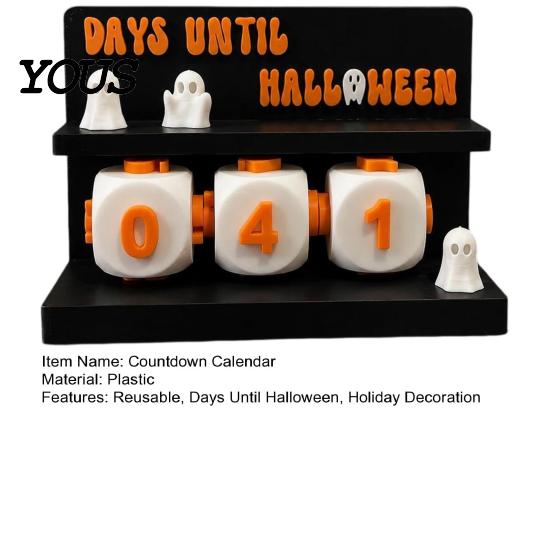 Reusable Holiday Counting Tool Halloween Countdown Calendar, Days Until Tabletop Ornament, Block Indoor Festive Table Ornament Advent Calendar