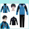 Exquisite Katsuki Yuuri Sportjacke Mantel Cosplay Kostüm und Perücken-Set für Anime-Fans