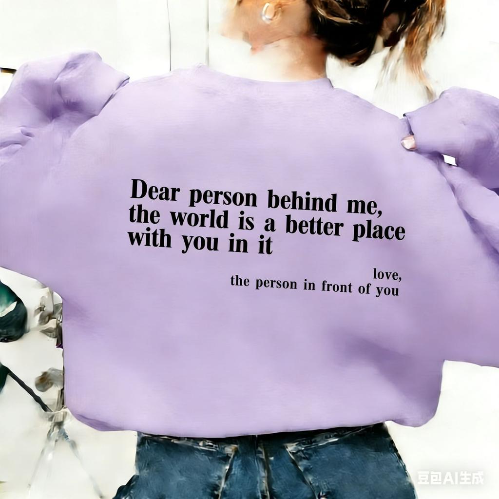Popular you are enough dear people casual crew neck long sleeve printed fleece sweater