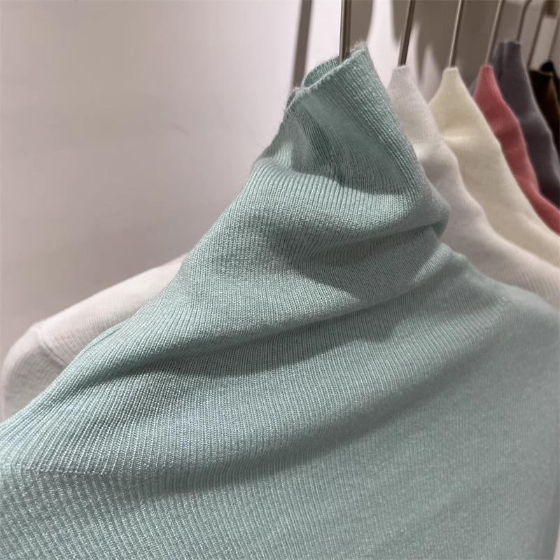 Maglione Dolcevita Lavorato a Maglia Slim-Fit da Donna - Primavera 2025 Top a Collo Alto a Maniche Lunghe Sovrapposto