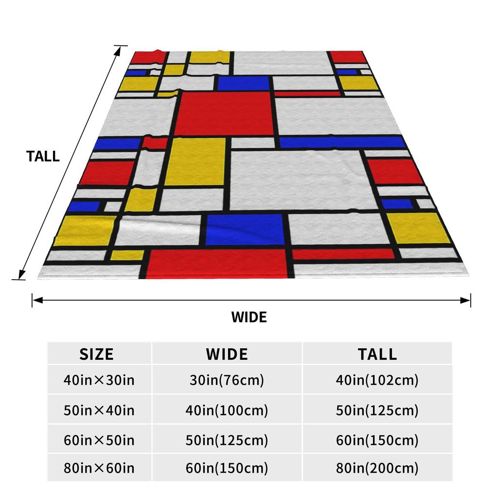 Mondrian Decken Atmungsaktive Flanell Sofa Überwurfdecke für Couch Bettwäsche Büro Überwürfe Tagesdecke Quilt
