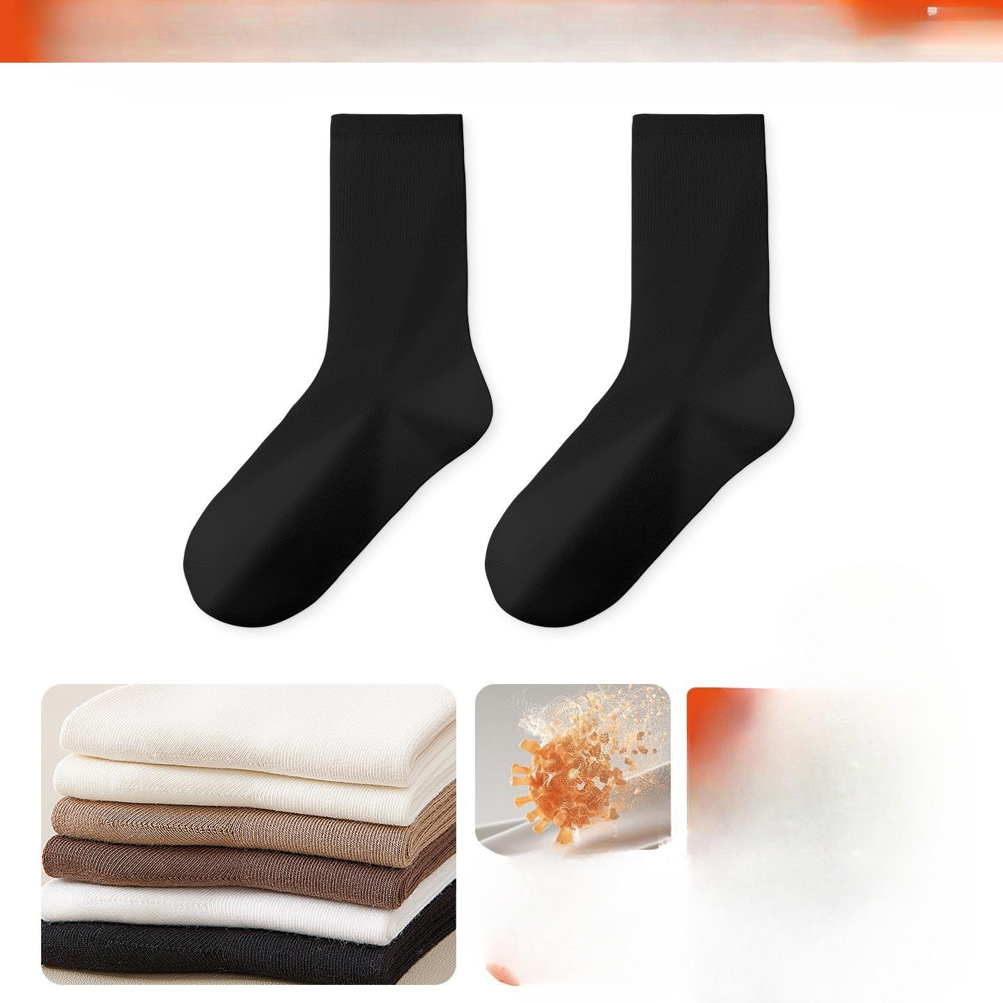 

Long Socks for Women, White Pile Socks with Small Leather Shoes, Pure Cotton Long Socks, Calf Socks, High Socks for Autumn and Winter 1 pair чёрный