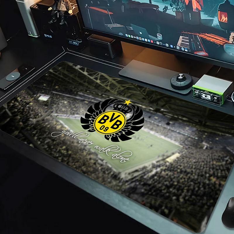 Borussia Großes Mauspad Große Gaming-Tischunterlage Rutschfest Laptop Tablet Großes Mauspad XXL Matte Mini-PC Spielmatte Mit Verriegeltem Rand