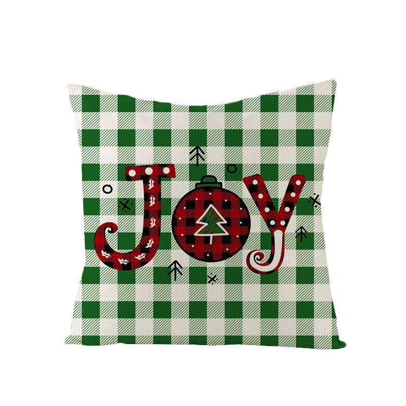 Christmas Pillow Case Polyester Red and Green Plaid Print Pillow Nordic Home Living Room Sofa Cushion