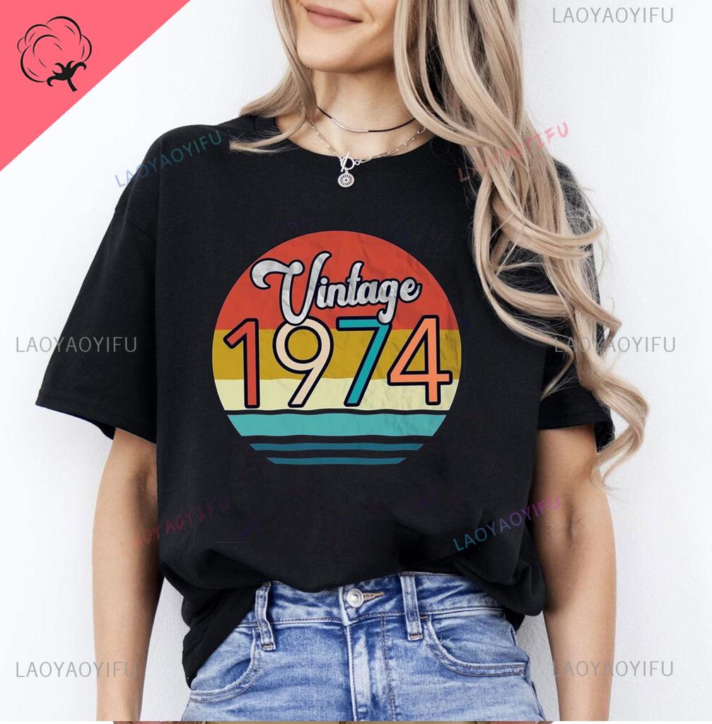 Mens Luxury Tshirt Vintage Year 1974 - Limited Edition 49rd Birthday Mens Funny T-Shirt 50 Year Old T Shirt Summer Tops Tees