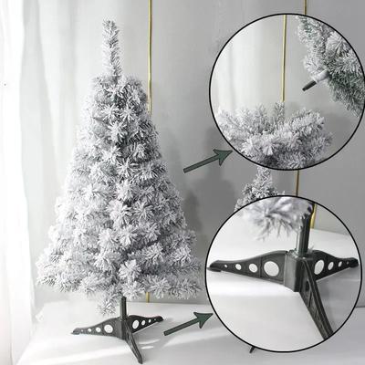 Weihnachtsbaum weiß mit Baumdecke PVC Simulation Schneebeflockt Verschlüsselt Weihnachtsbaum Weihnachtsfeier Dekorationen mit Schnee