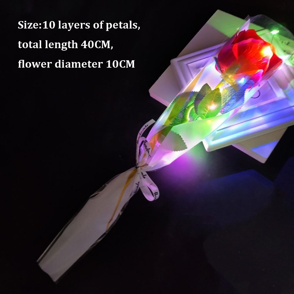 5 Colors Simulated Luminous Rose DIY Party Decoration Festival Supplies DIY Party Decoration Small Rose Wedding Fake Flowers