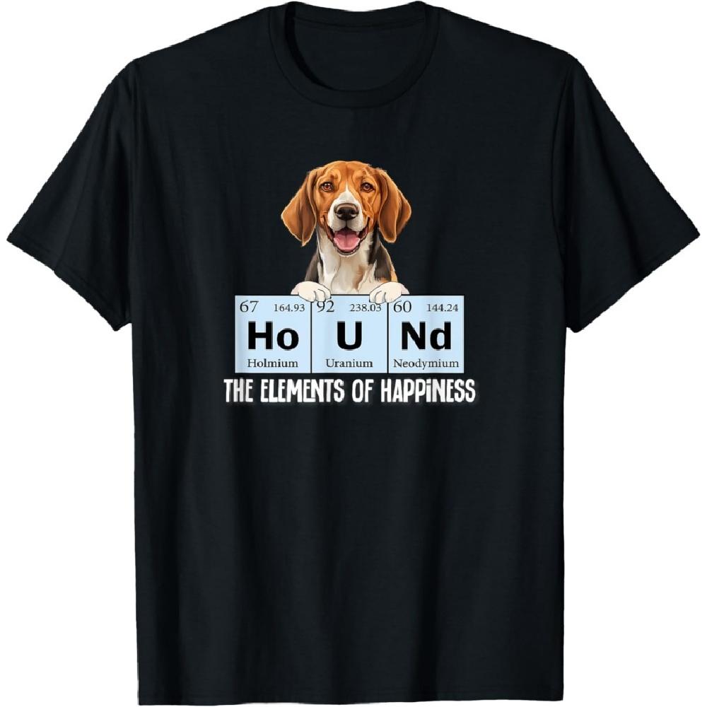 Funny Elements of Happiness American Foxhound Lover T-Shirt XXXXXL чёрный