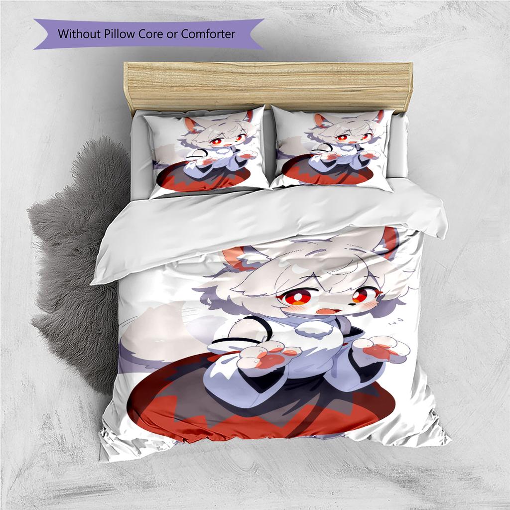 Anime Pattern Bedding Quilt Set Quilt Cover Pillowcase Home Decoration Birthday Gift (1 * Duvet Cover + 2 * Pillowcase, Without Core)