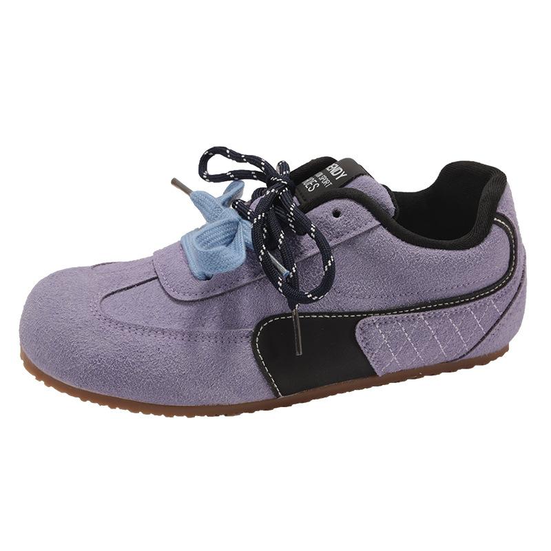 Fashion 2025 New Designer Women's Sneakers Lace Up Mixed Color Ladies Casual Sports Shoes Fashion Chunky Sneakers Comfortable Flat Shoes