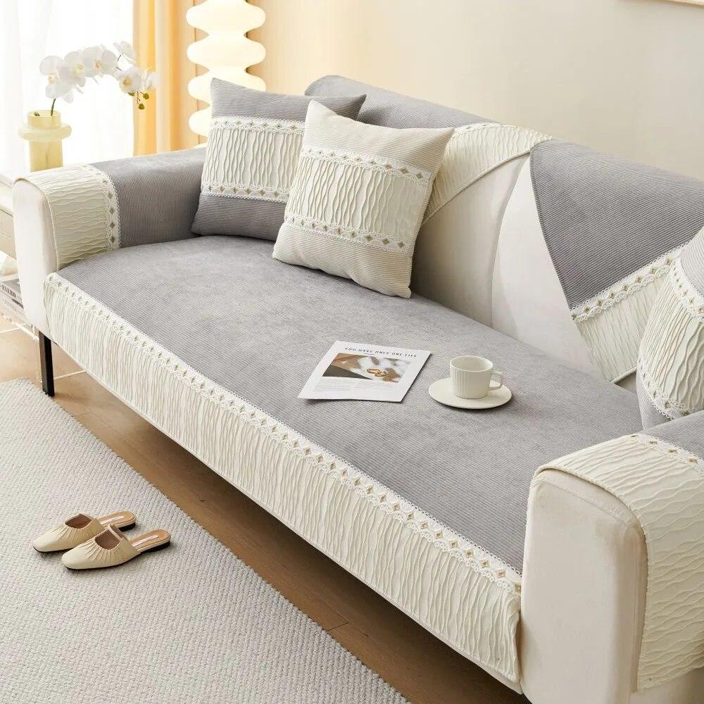 

Вельветовые лоскутные чехлы для диванов для гостиной, противоскользящие пылезащитные чехлы для диванов, универсальные моющиеся диваны, диванные подушки, всесезонные 70X70cm 1pc