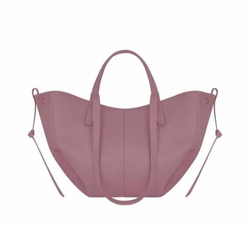 Large Capacity Cowhide Tote Bag Urban Minimalist Style Leather Underarm Bag Versatile Shoulder Crossbody Bag Trendy Bucket Bag