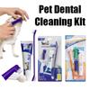 Pet Toothbrush Toothpaste Finger Set Cat Dog Oral Cleaning Care Fresh Breath Cute Modeling Double Head Toothbrush Pet Supplies
