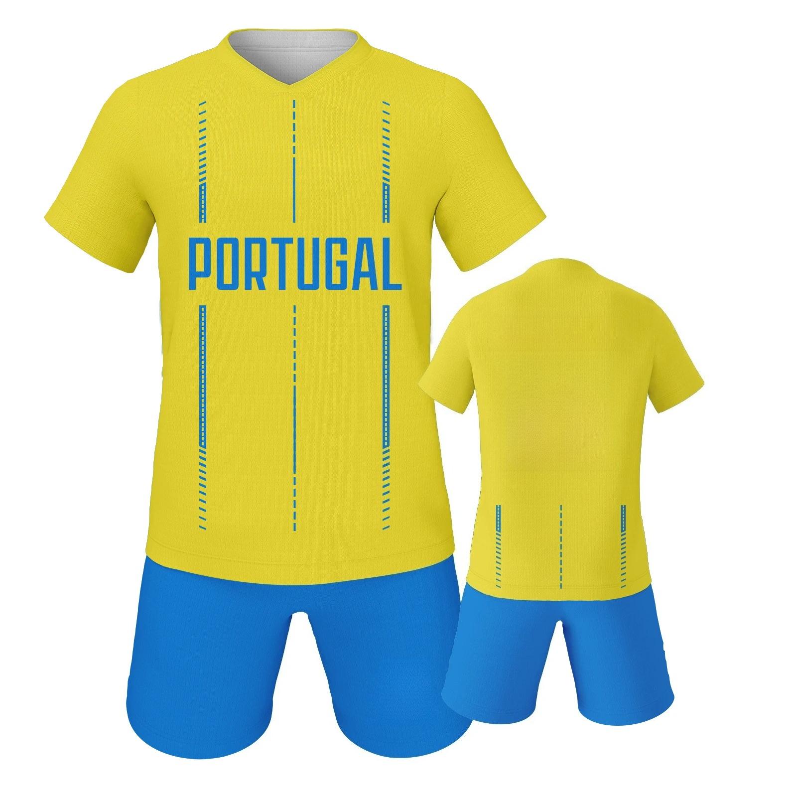 Portugal Soccer Jersey Set Football Kit Team Club Uniform Soccer Gifts XS