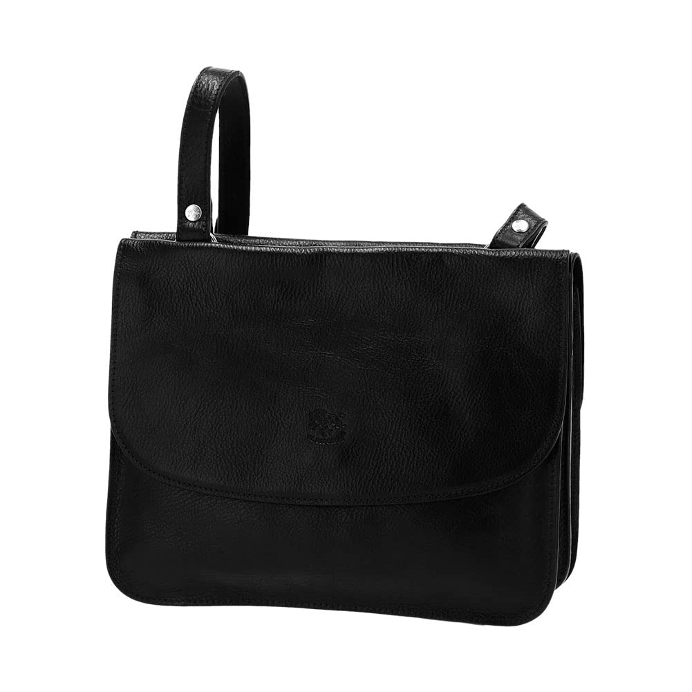 

IL BISONTE СУМКА КРОССБОДИ SALINA СРЕДНЯЯ BK159B Кожа Nero Простая и Черная / (BCR173PVX001) - Женская сумка на плечо/через плечо, Стильная, [Б/У] чёрный