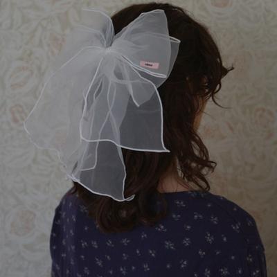 Leterie LACE BIG RIBBON HAIRPIN_WHITE